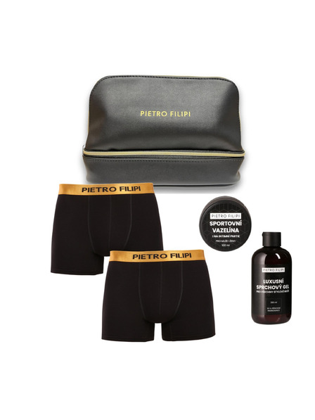 Pietro Filipi Geantă de cosmetice cadou pentru bărbați Set de doi - boxeri Metalic și cosmetice Pietro Filipi
