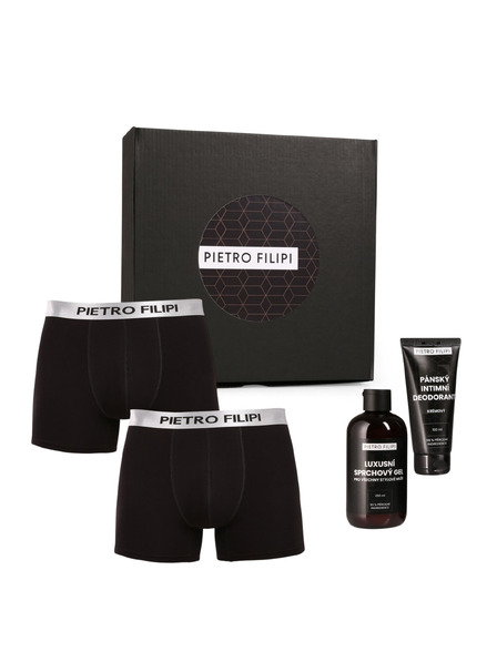 Pietro Filipi Set cadou pentru bărbați Set de doi - boxeri Metalic și cosmetice Pietro Filipi