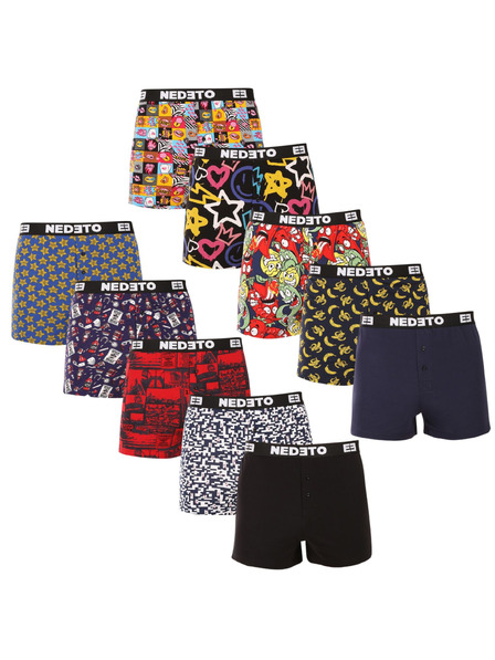 Nedeto Set de zece - boxeri pentru bărbați Nedeto multicolori