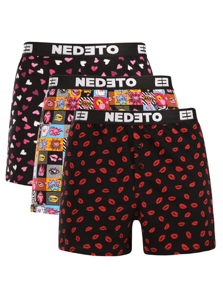Nedeto Set de trei - boxeri pentru bărbați Nedeto Valentyn multicolori