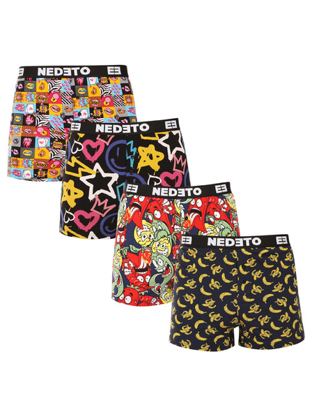 Nedeto Set de patru - boxeri pentru bărbați Nedeto multicolori