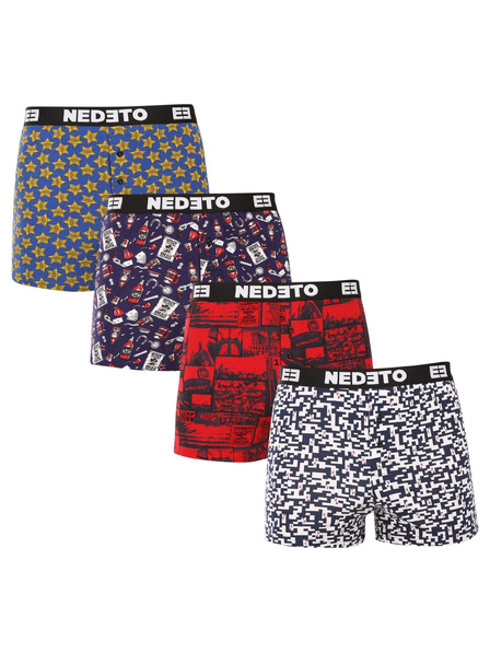 Nedeto Set de patru - boxeri pentru bărbați Nedeto multicolori