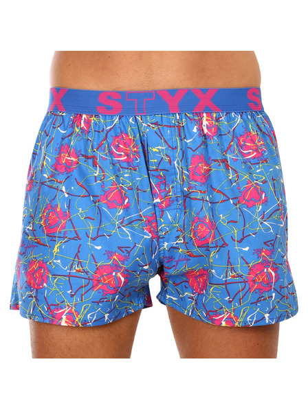 Styx Pantaloni scurți cu model Styx roz și albastru pentru bărbați