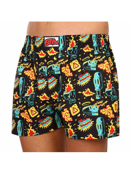 Styx Pantaloni scurți bărbați cu model negru și galben Styx art Toohot