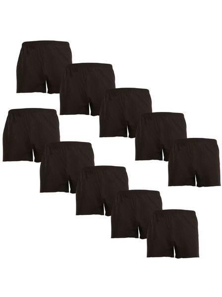 Nedeto Set de zece pantaloni scurți pentru bărbați, negri Nedeto