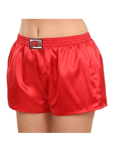 Styx Pantaloni scurți de somn din satin roșii pentru femei Styx