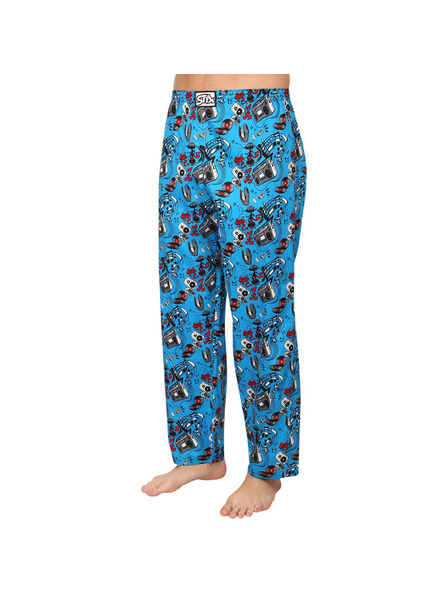 Styx Pantaloni de pijama Styx cu model albastru pentru bărbați