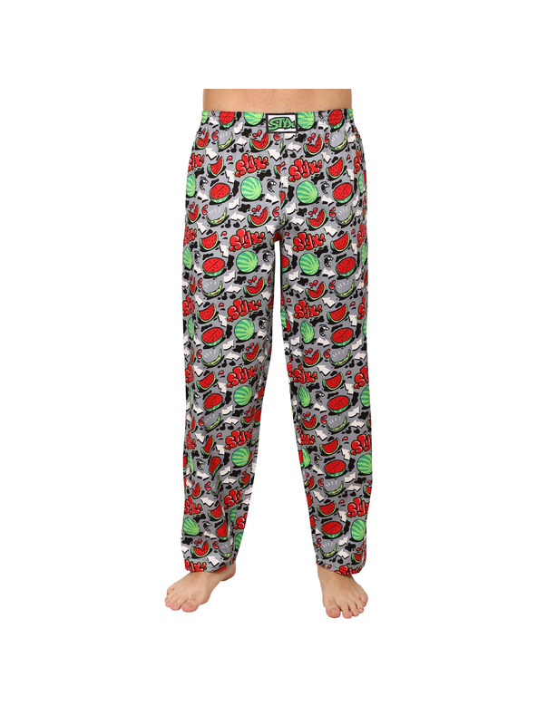 Styx Pantaloni de pijama cu model Styx roșii și gri pentru bărbați