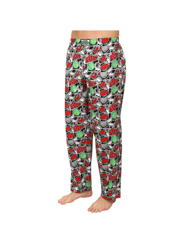 Styx Pantaloni de pijama cu model Styx roșii și gri pentru bărbați