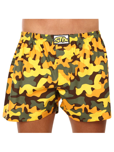Styx Set de trei pantaloni scurți de somn cu model pentru bărbați în albastru, galben și negru Styx
