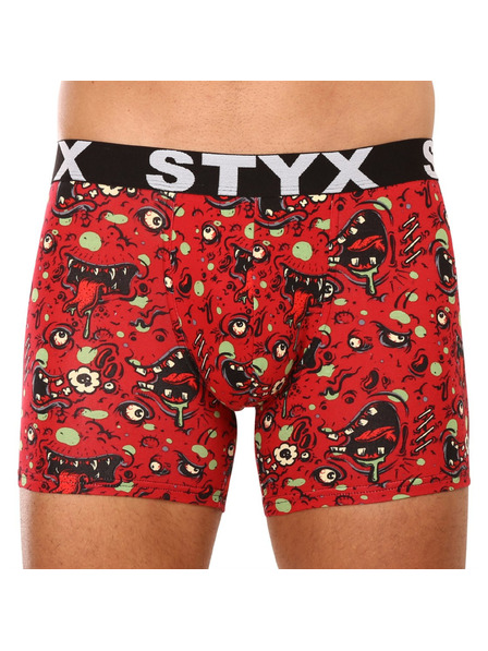 Styx Chiloți boxeri cu model pentru bărbați roșii Styx Zombie