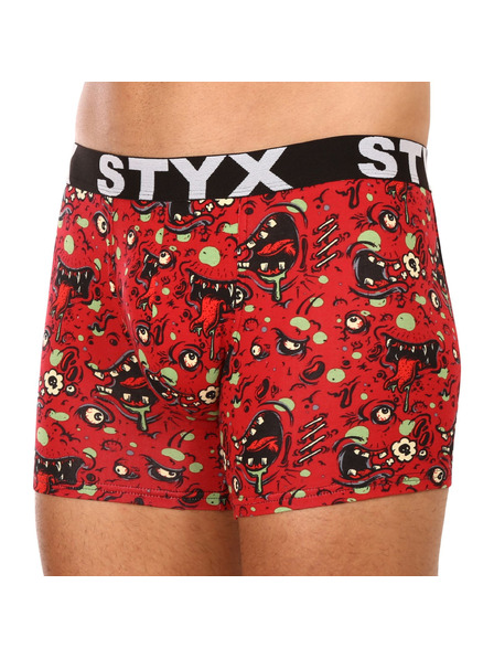 Styx Chiloți boxeri cu model pentru bărbați roșii Styx Zombie