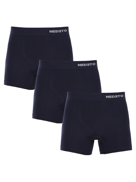 Nedeto Set de trei boxeri fără cusătură în albastru închis Nedeto