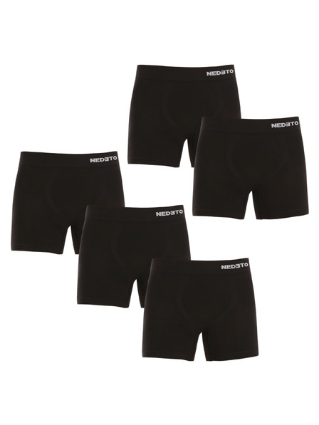 Nedeto Set de cinci boxeri bărbătești din bambus fără cusături în negru Nedeto