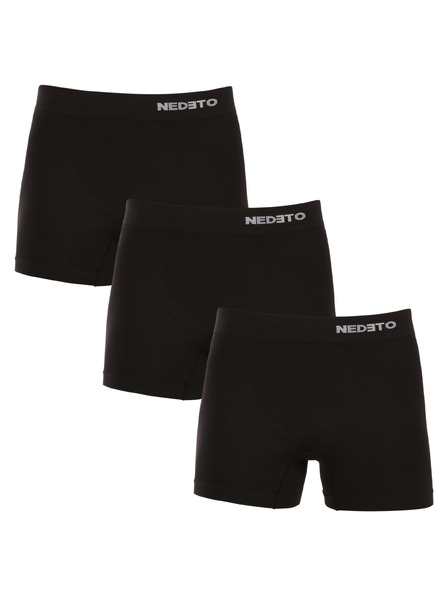 Nedeto Set de trei boxeri din bambus fără cusături în negru Nedeto
