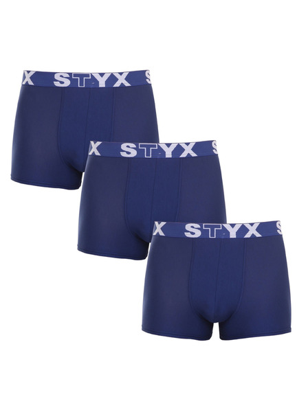 Styx Set de trei boxeri pentru bărbați în albastru închis STYX