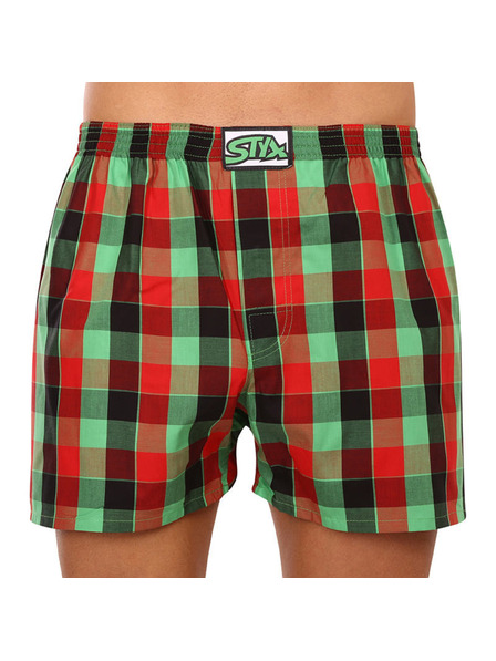 Styx Set de trei pantaloni scurți în carouri pentru bărbați, în roșu, galben și verde STYX