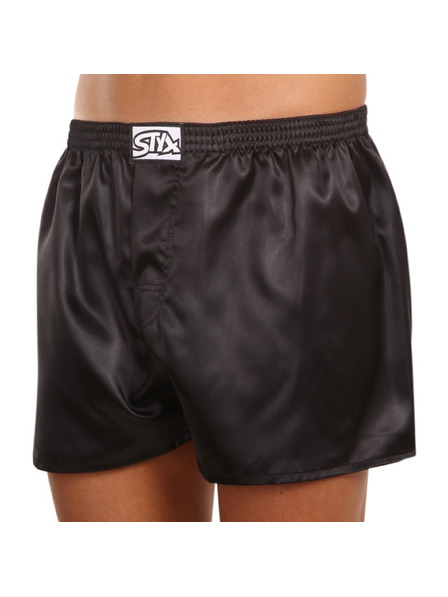 Styx Pantaloni scurți din satin Styx pentru bărbați, negri