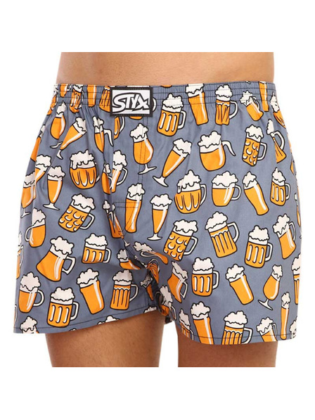 Styx Pantaloni scurți galbeni și gri cu model pentru bărbați Styx Beer