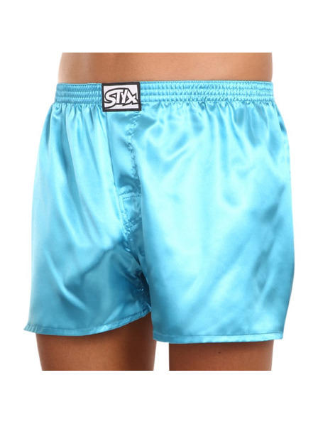 Styx Pantaloni scurți pentru bărbați Styx Classic Elasticated Blue Satin