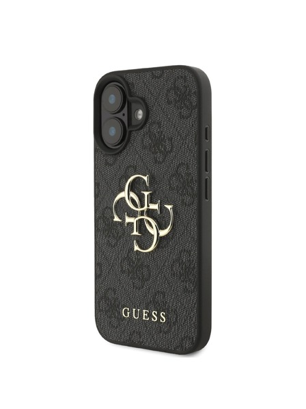 Guess Guess PU 4G Metal Logo Back Cover pentru iPhone 16 gri