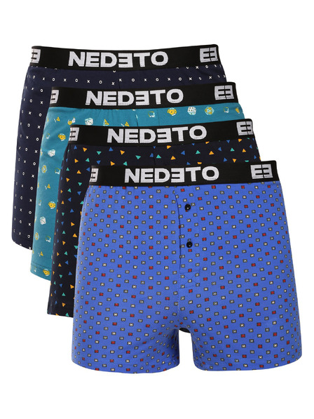 Nedeto Set de patru - boxeri pentru bărbați Nedeto multicolori