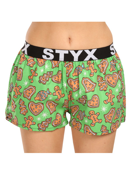Styx Pantaloni scurți pentru femei Styx art sports rubber Crăciun turtă dulce