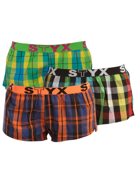 Styx Set de trei - boxeri dama Styx elastic sport multicolori