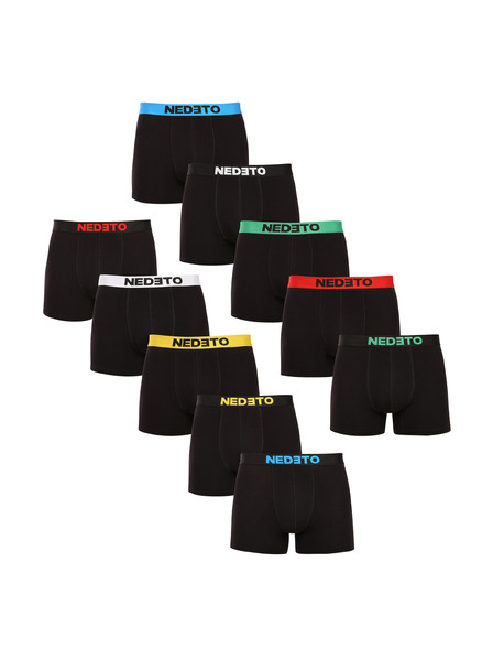 Nedeto Set de 10 - boxeri pentru bărbați Nedeto negri