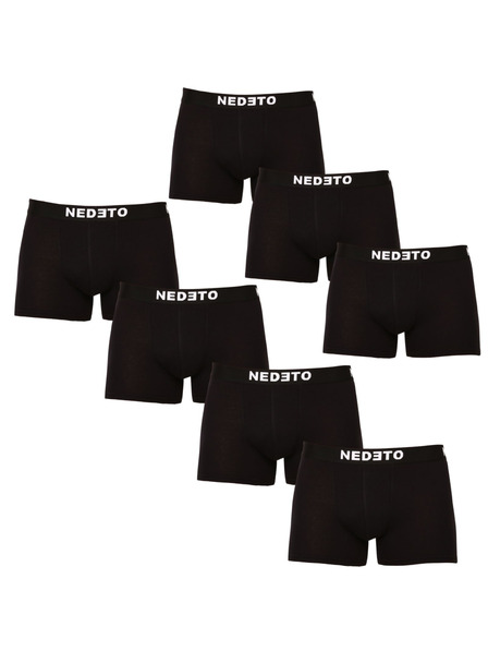 Nedeto Set de șapte - boxeri Nedeto negri pentru bărbați