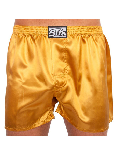 Styx Pantaloni scurți bărbătești Styx clasic cu elastic satin auriu