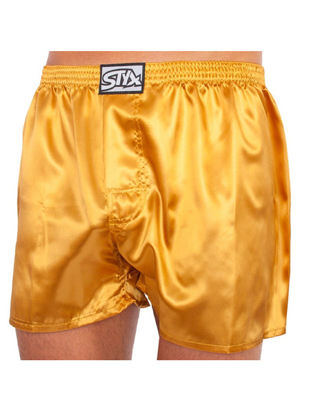 Styx Pantaloni scurți bărbătești Styx clasic cu elastic satin auriu