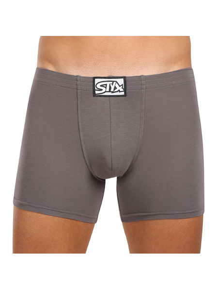 Styx Boxeri bărbați Styx long elastic clasic gri închis