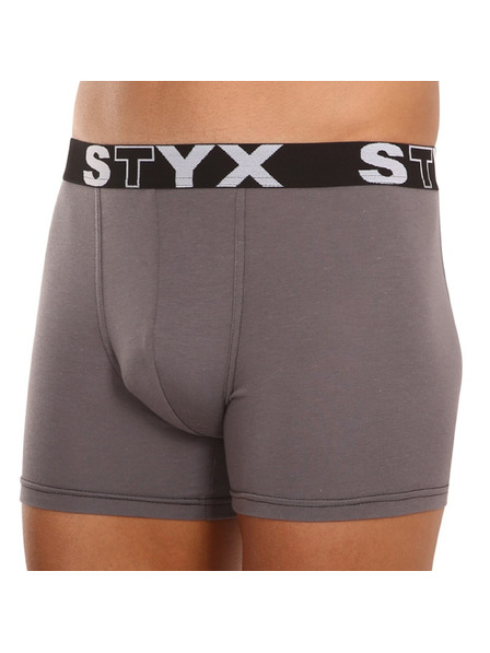 Styx Boxeri bărbați Styx long elastic sportiv gri închis