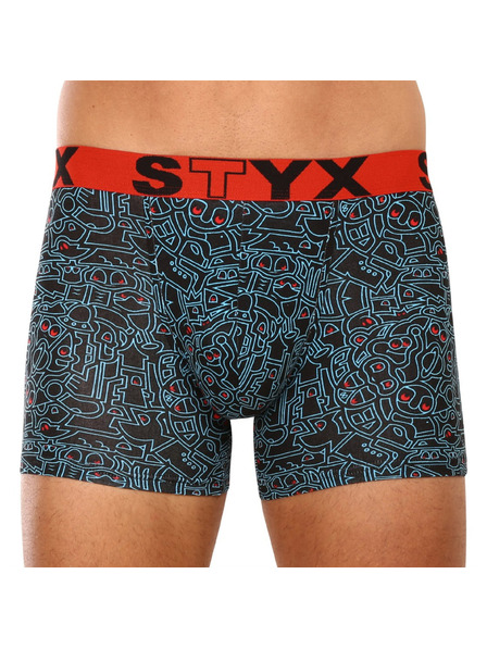 Styx Boxeri bărbați Styx long art elastic sportiv doodle