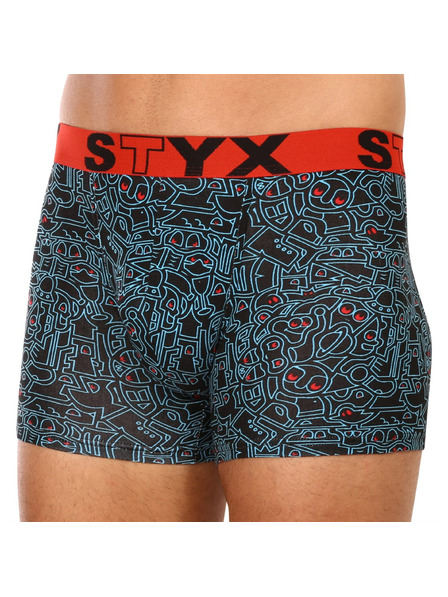 Styx Boxeri bărbați Styx long art elastic sportiv doodle