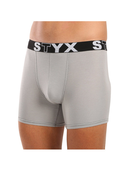 Styx Boxeri bărbați Styx long elastic sportiv gri deschis