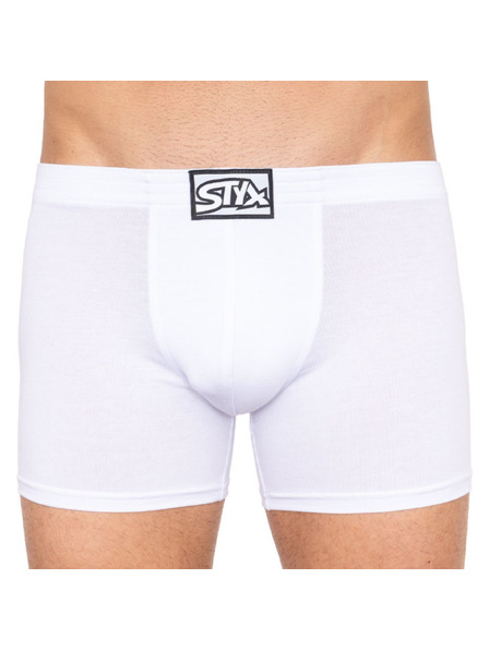 Styx Boxeri bărbați Styx long elastic clasic albi