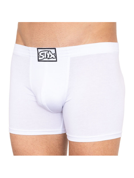 Styx Boxeri bărbați Styx long elastic clasic albi