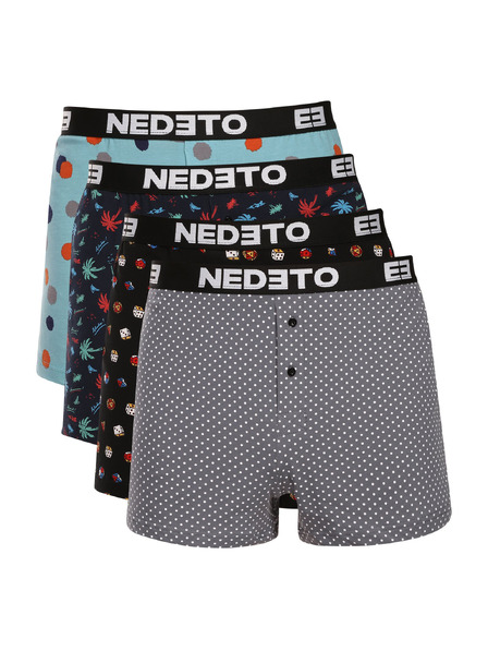 Nedeto Set de patru - boxeri pentru bărbați Nedeto multicolori