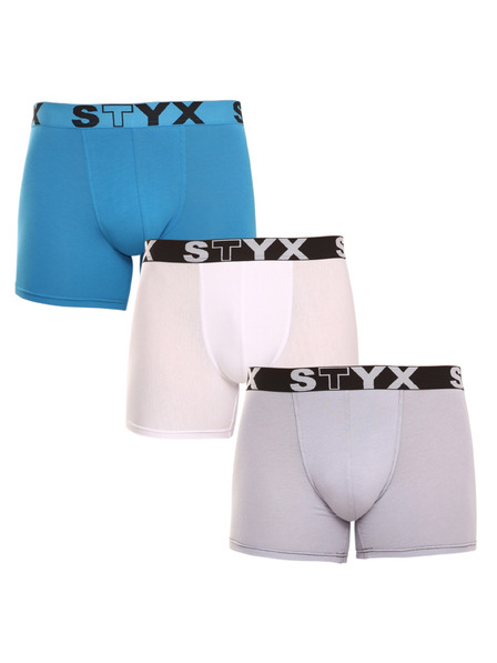 Styx Set de trei - boxeri bărbați Styx lung sport elastic multicolor