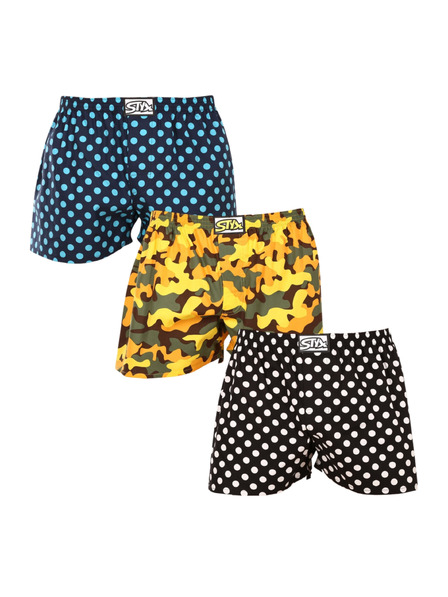 Styx Set de trei - pantaloni scurți bărbătești Styx art bandă clasică multicolori