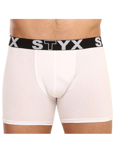 Styx Boxeri lungi bărbătești Styx talie sport alb