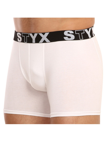 Styx Boxeri lungi bărbătești Styx talie sport alb