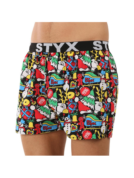 Styx Pantaloni scurți sport pentru bărbați Styx art rubber Christmas