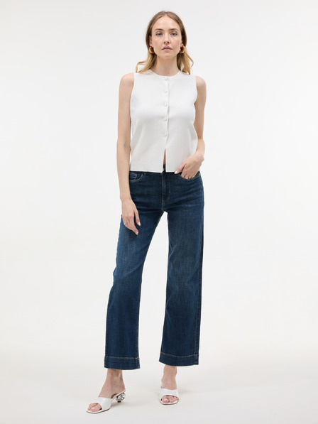 Orsay Blugi pentru femei albastru închis wide leg ORSAY