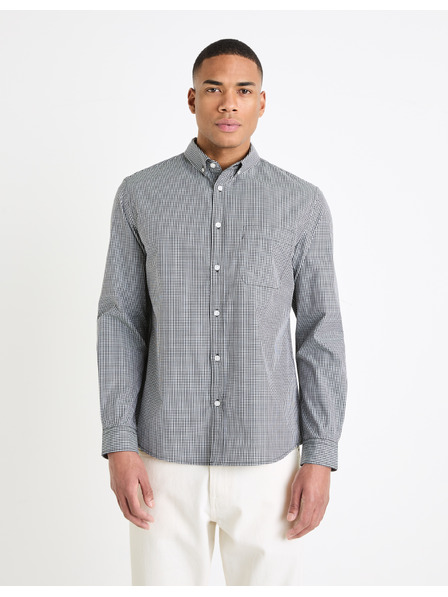 Celio Cămașă neagră cu model pentru bărbați Celio Gaopur