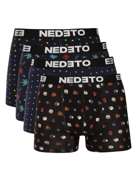 Nedeto Set de patru - boxeri bărbătești Nedeto multicolori