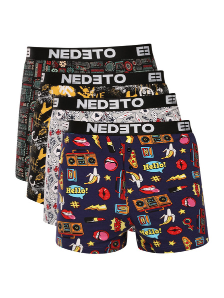 Nedeto Set de patru - boxeri pentru bărbați Nedeto multicolori