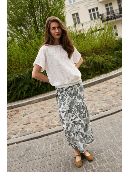 Moodo Fustă cu model floral alb Moodo